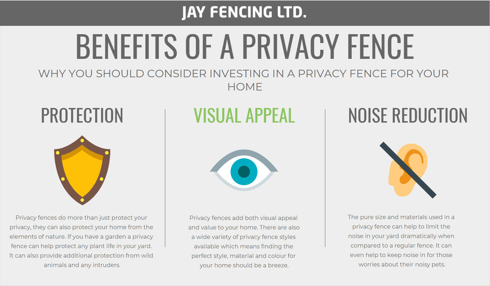 Benefits Of A Privacy Fence Infographic